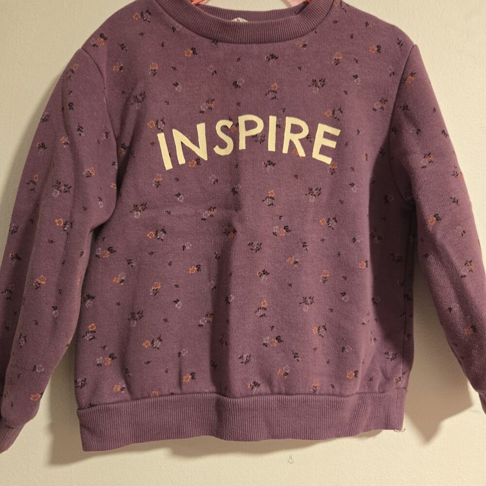 H&M Floral Oversized Sweater "INSPIRE" 3-4T